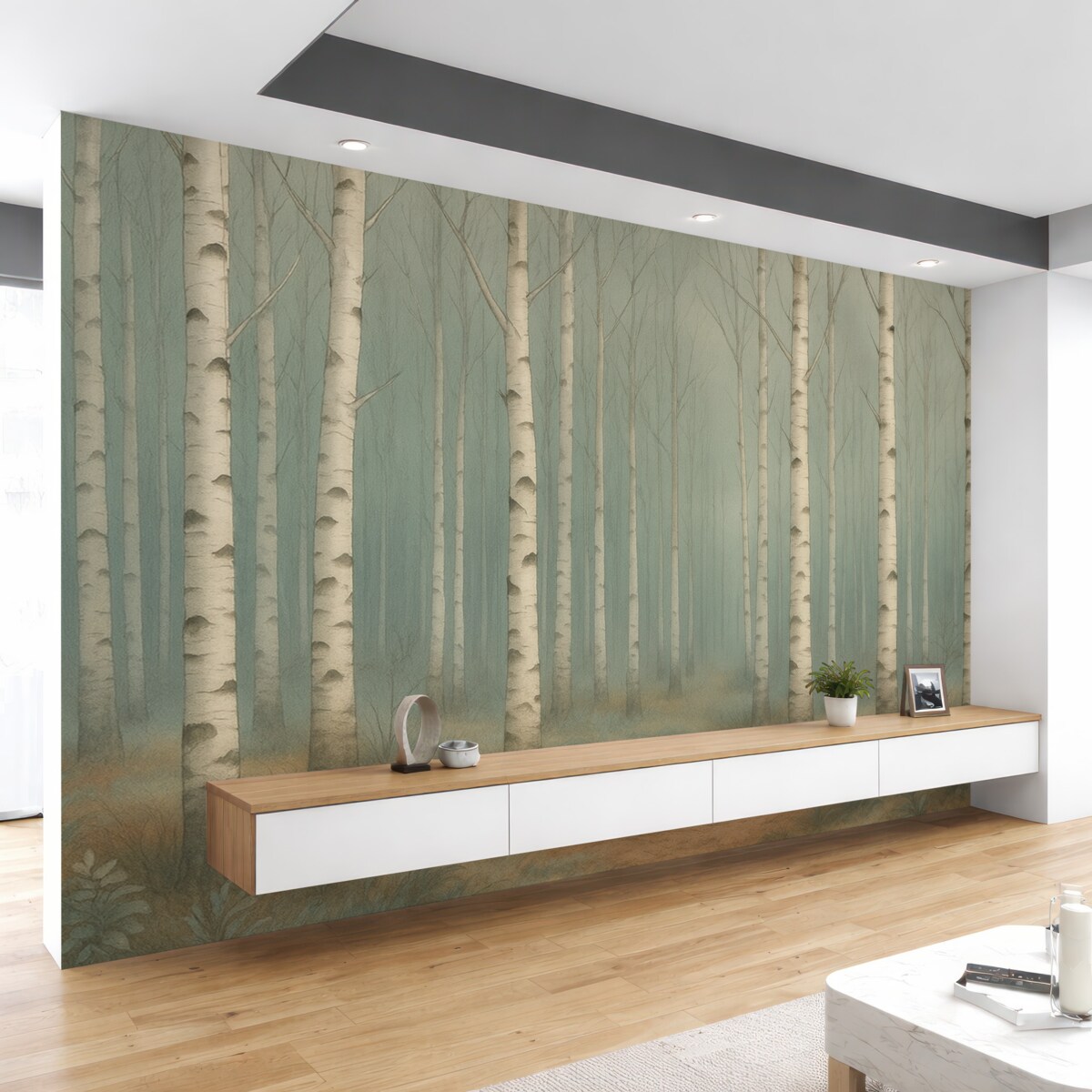 Fototapeta Brzozy w akwareli.