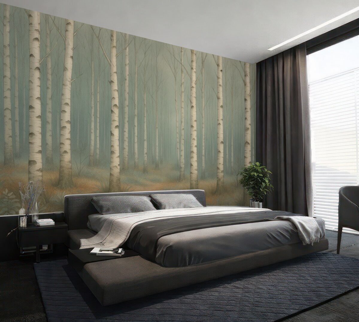 Fototapeta Brzozy w akwareli.