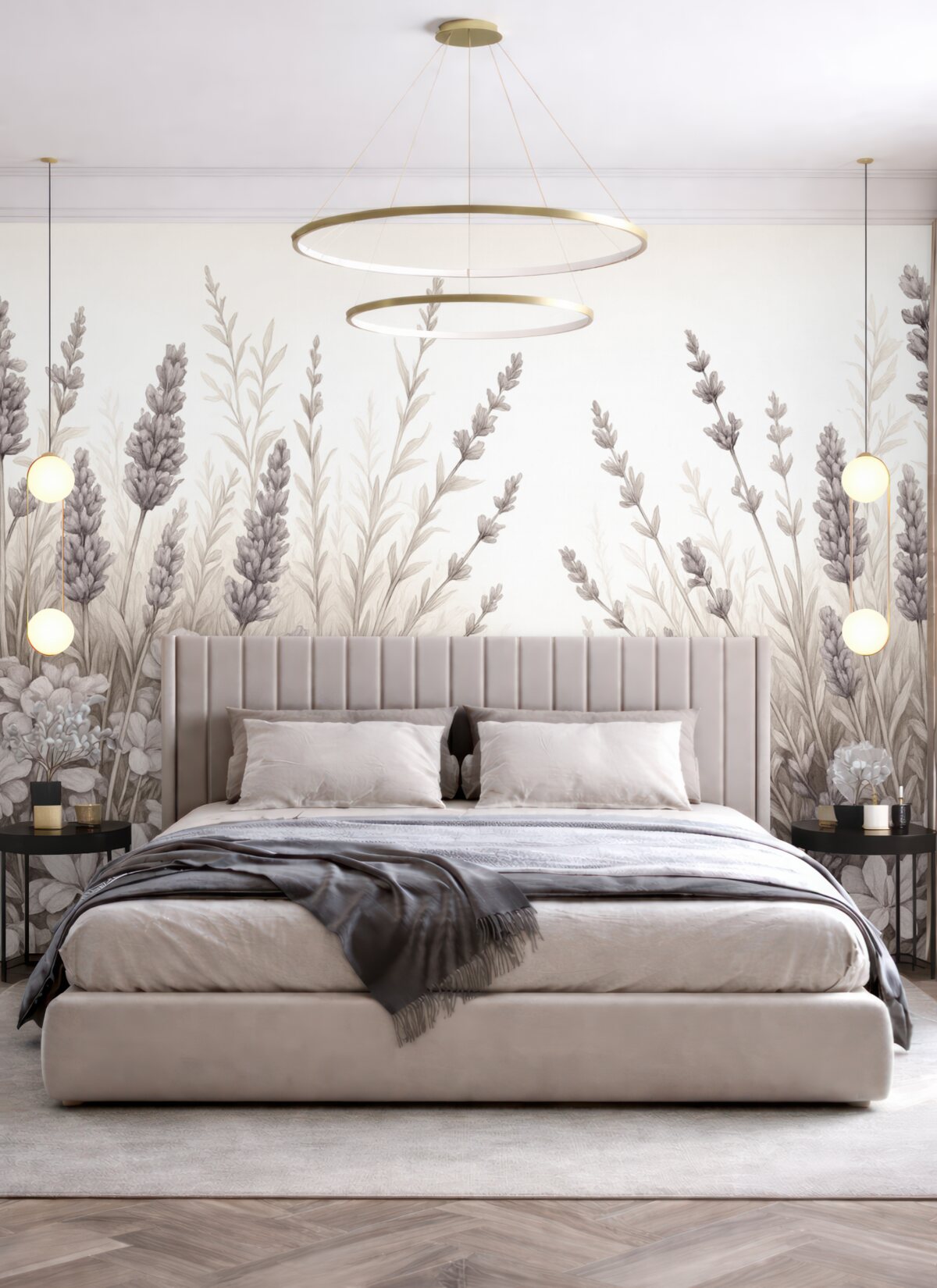 Fototapeta Akwarela kwitnące łąki w pastelowych odcieniach.