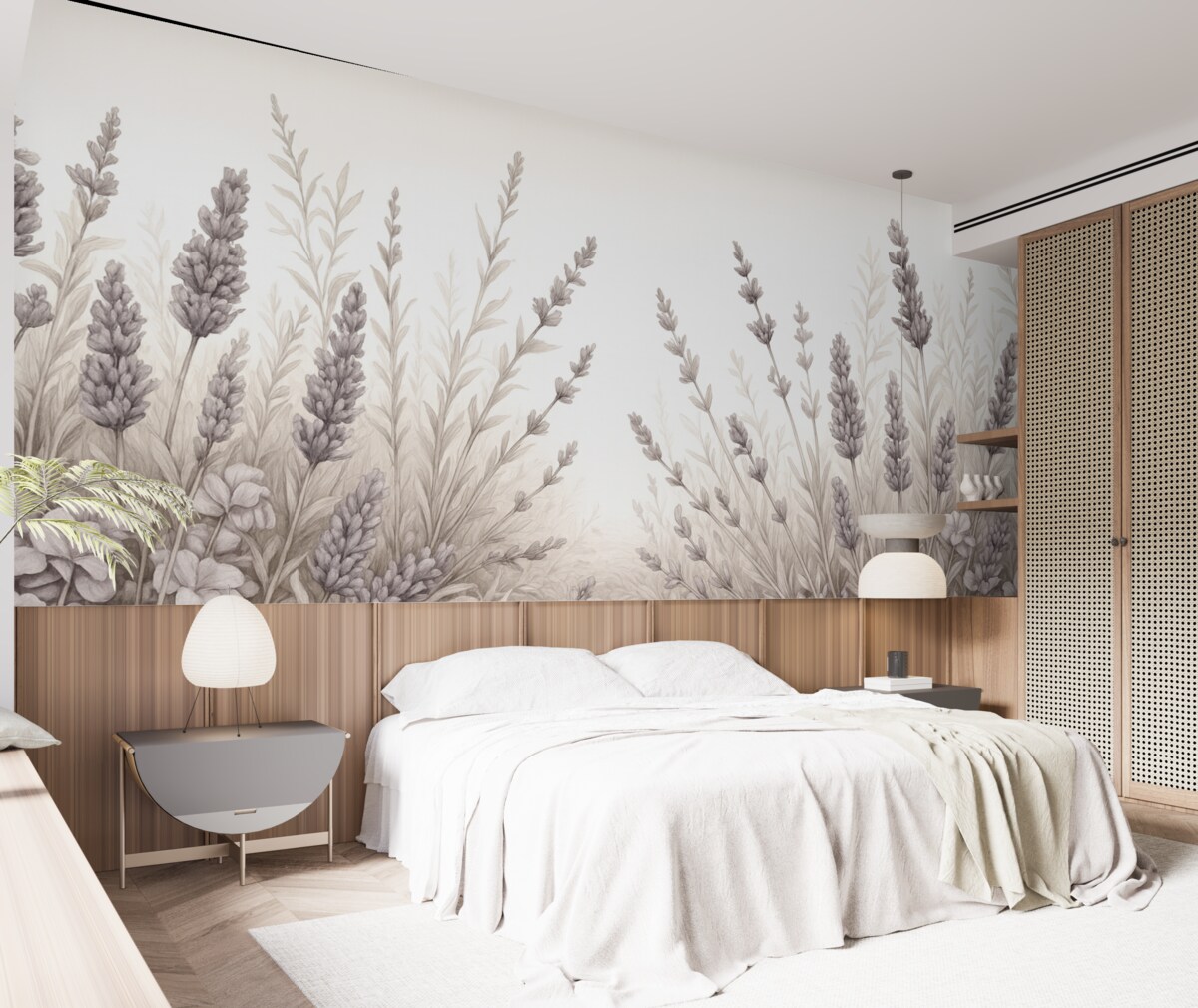 Fototapeta Akwarela kwitnące łąki w pastelowych odcieniach.