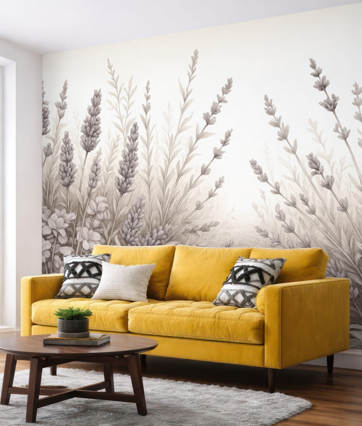 Fototapeta Akwarela kwitnące łąki w pastelowych odcieniach.