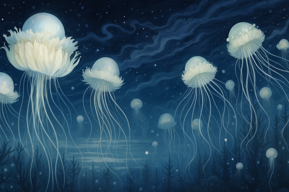 Fototapeta Malowane ukwiały w podwodnym świecie.