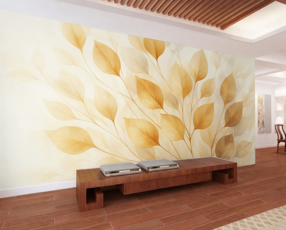 Fototapeta Abstrakcyjne liście naśladujące akwarelę.