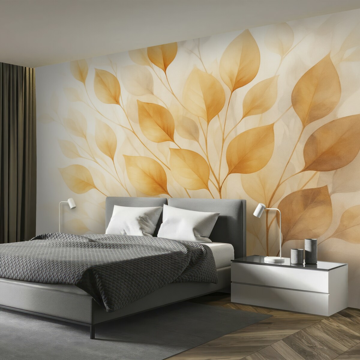 Fototapeta Abstrakcyjne liście naśladujące akwarelę.