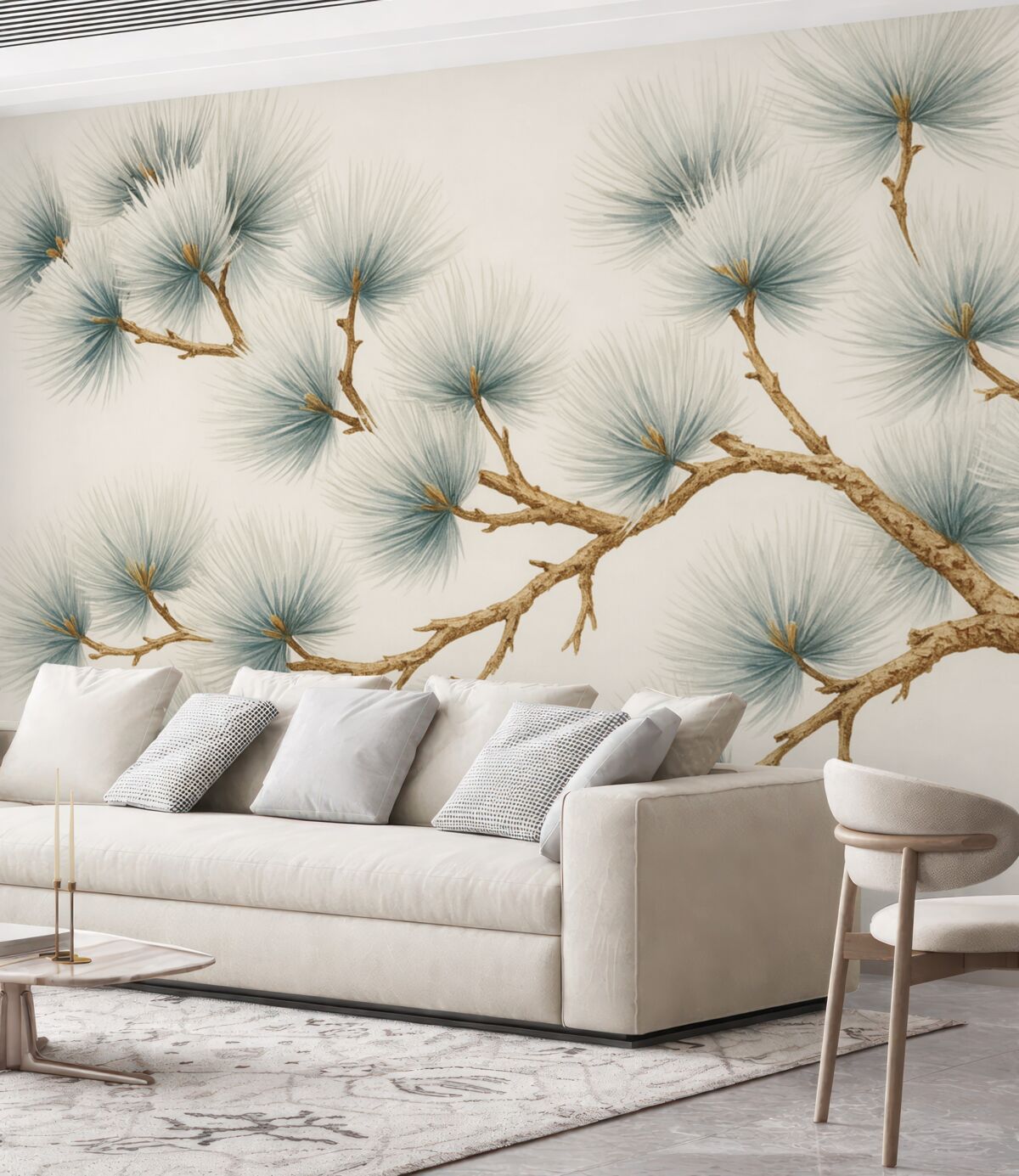 Fototapeta Akwarela naśladująca konar sosny.