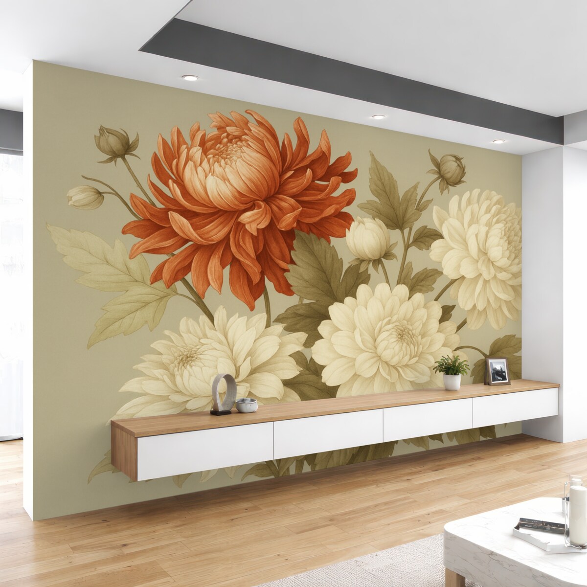 Fototapeta Piwonie w estetyce retro.