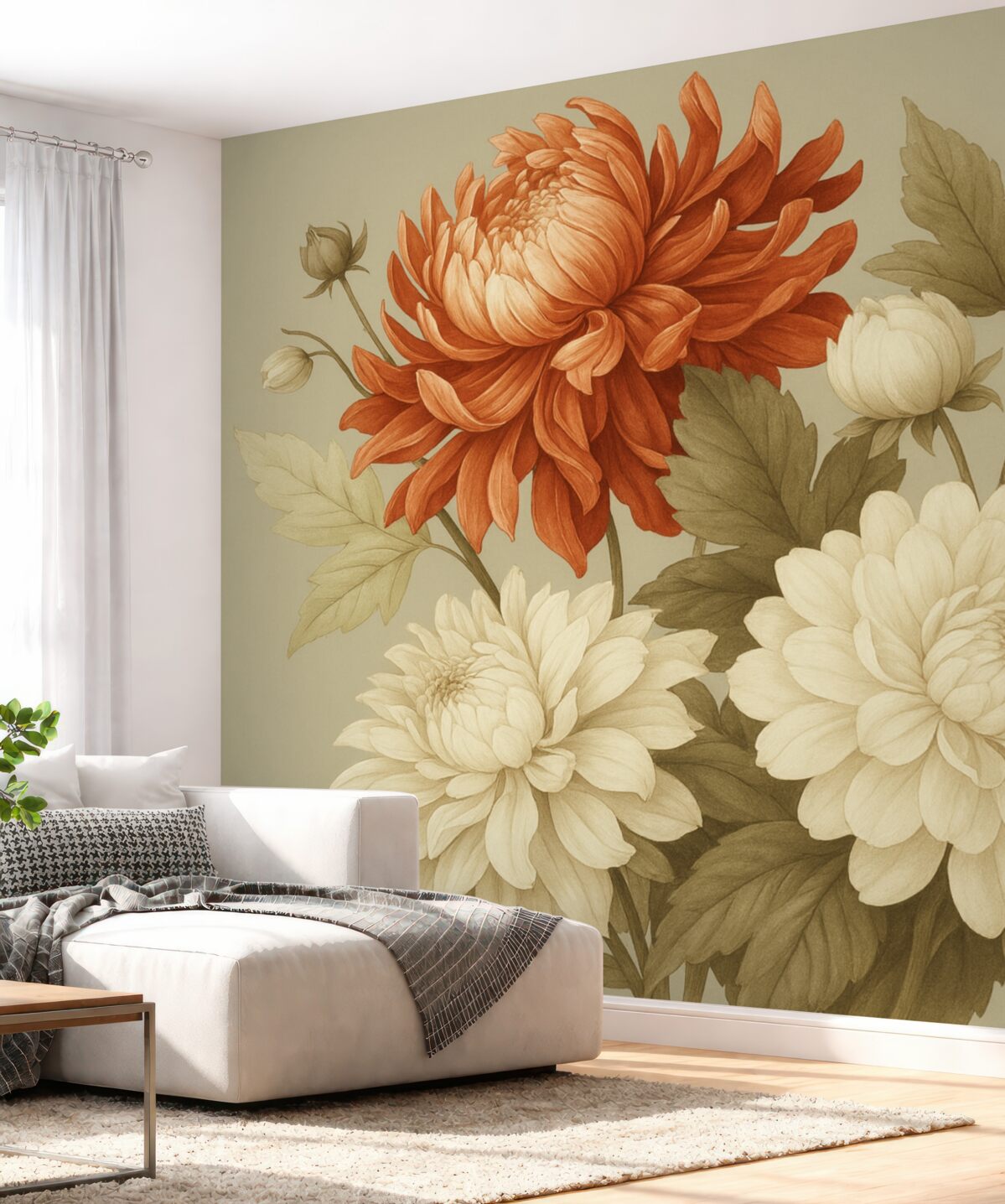 Fototapeta Piwonie w estetyce retro.