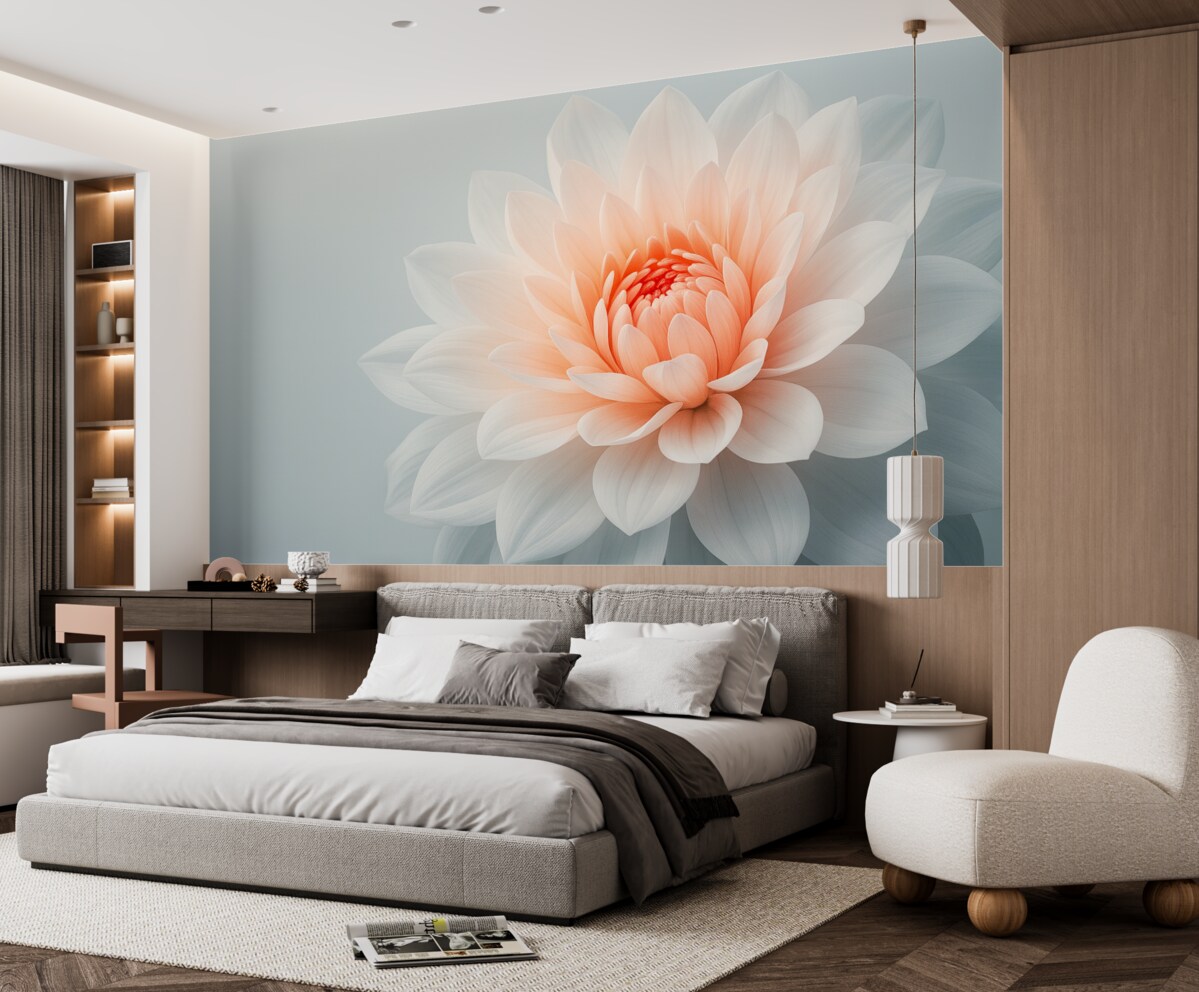 Fototapeta Wielki kwiat na szarym tle.