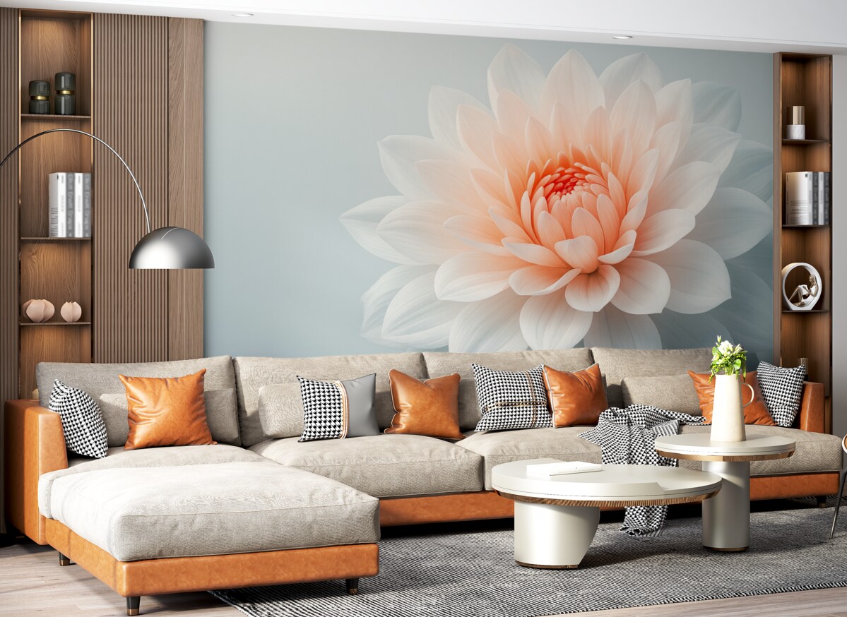 Fototapeta Wielki kwiat na szarym tle.