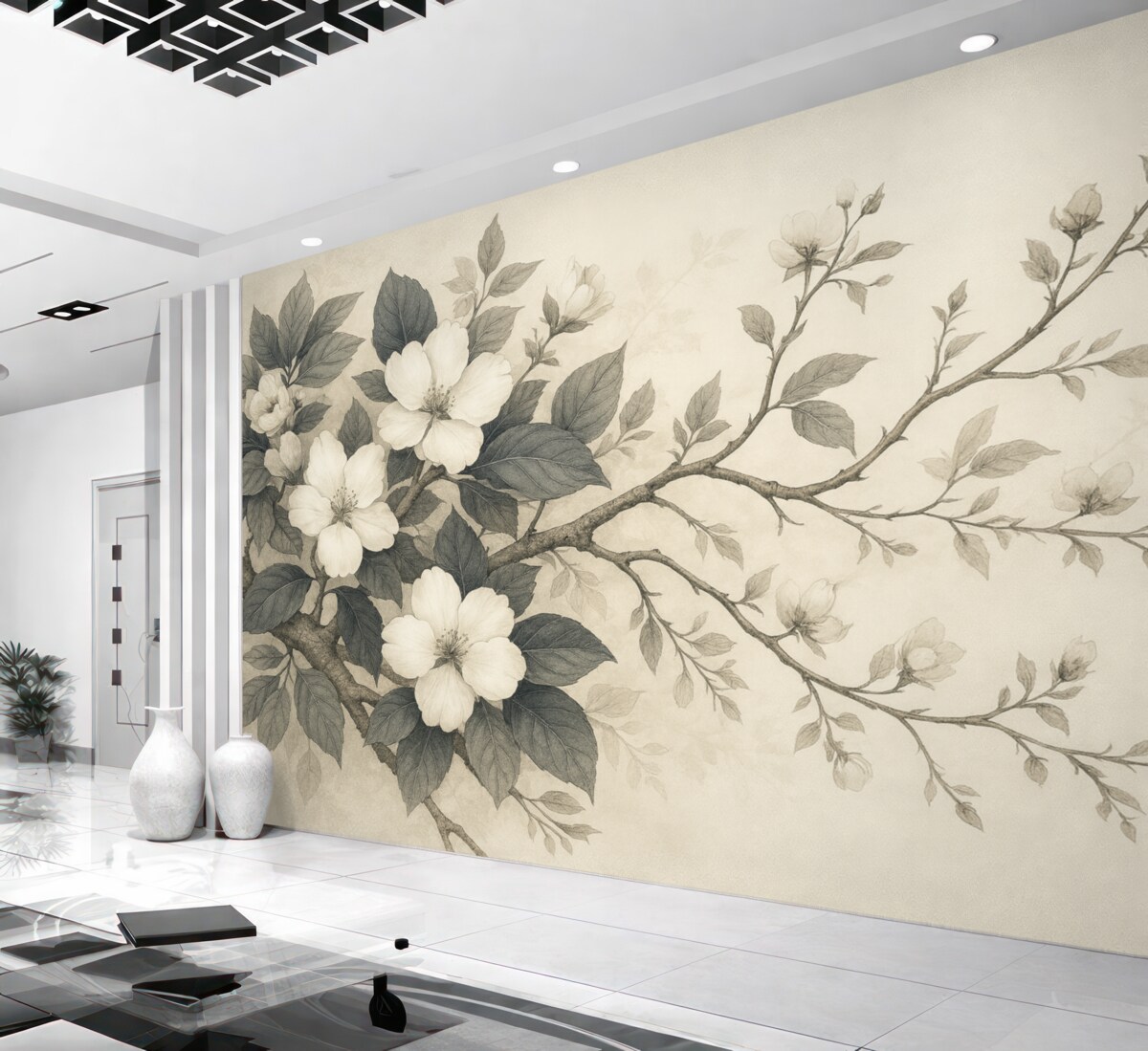 Fototapeta Konar drzewa w retro stylu.