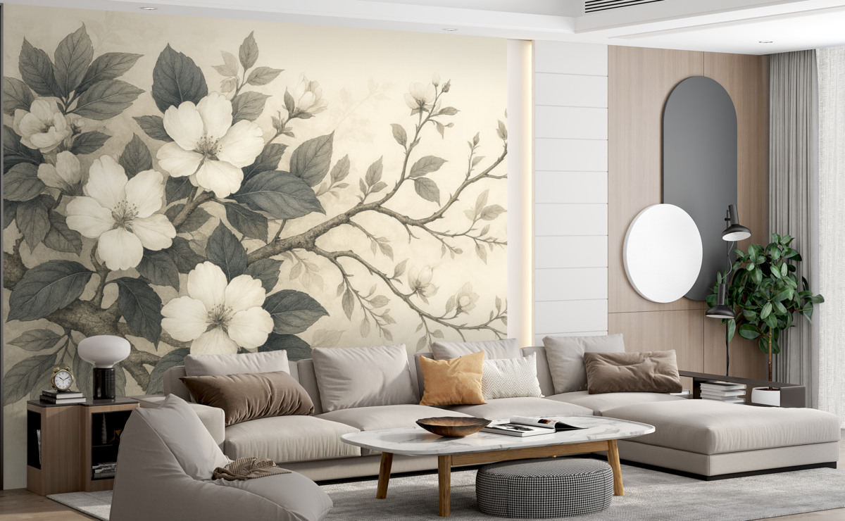 Fototapeta Konar drzewa w retro stylu.