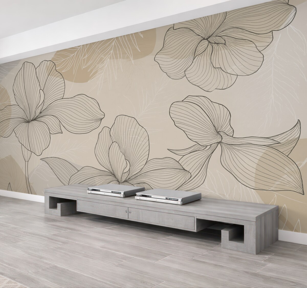 Fototapeta Wektorowy projekt kwiatowy w pastelowych tonach.