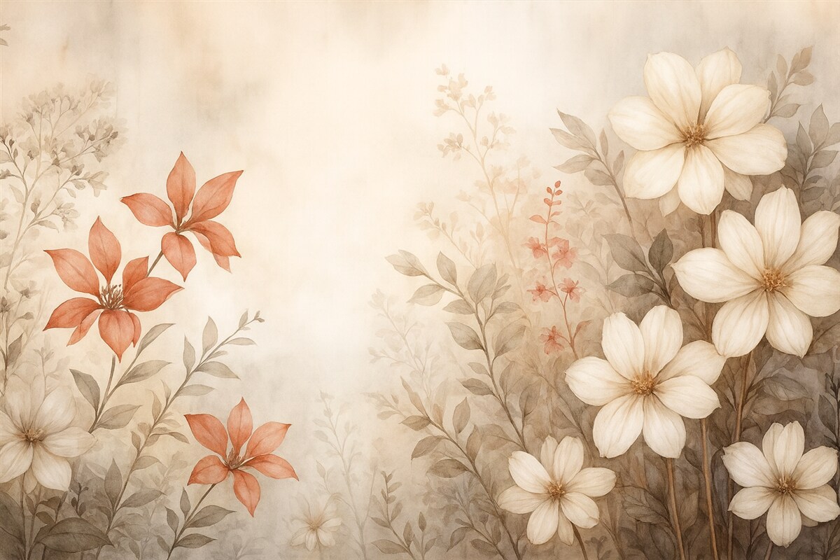 Fototapeta Abstrakcyjna flora w rozmytym ujęciu akwarelowym.