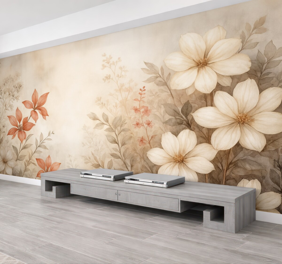 Fototapeta Abstrakcyjna flora w rozmytym ujęciu akwarelowym.