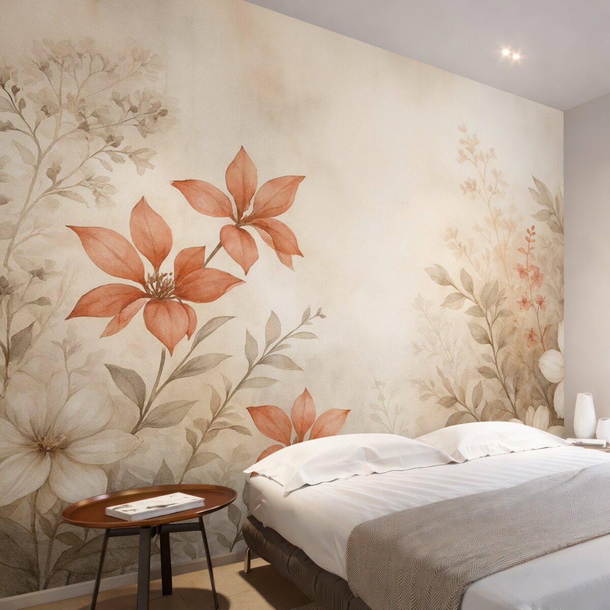 Fototapeta Abstrakcyjna flora w rozmytym ujęciu akwarelowym.