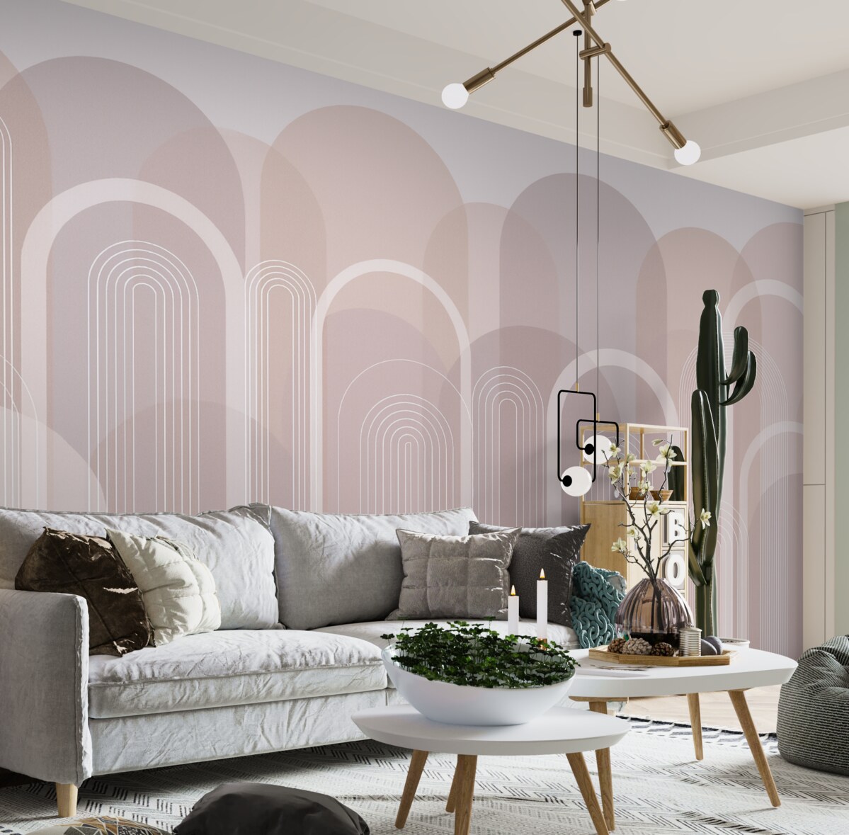 Fototapeta Geometriczne łuki w stylu boho.