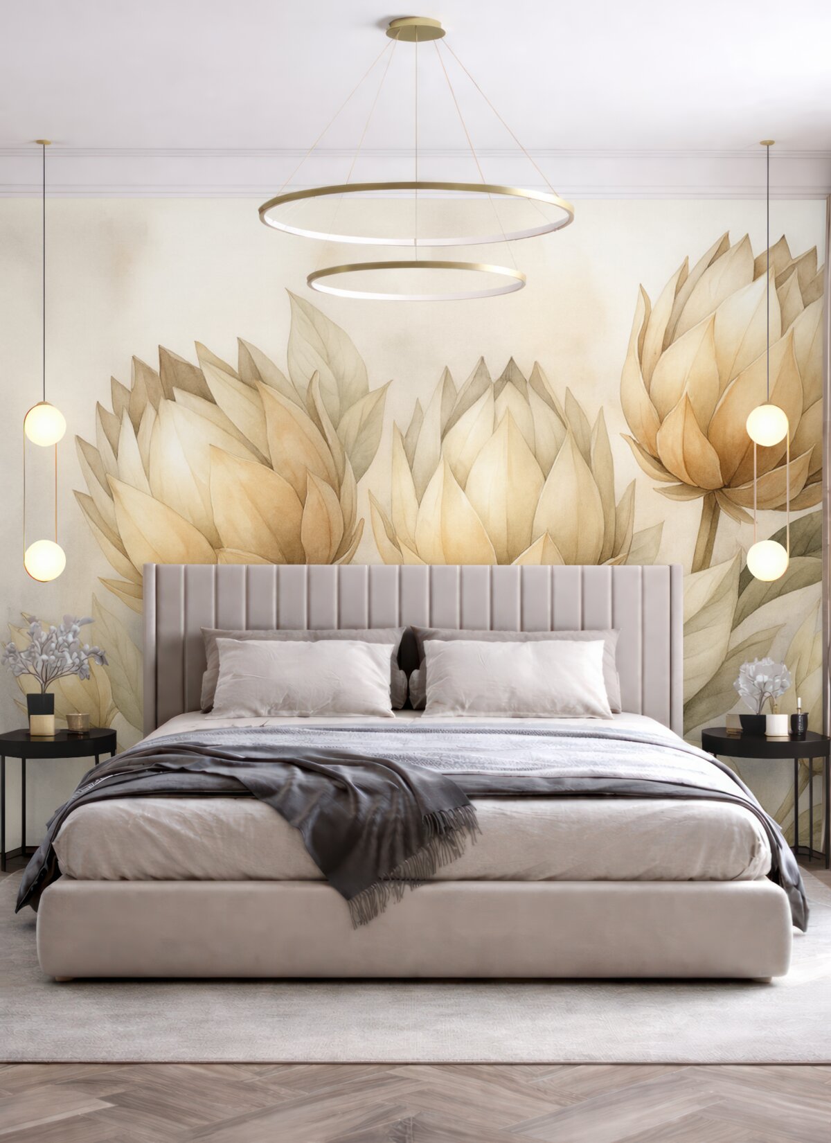 Fototapeta Akwarela naśladująca karczochy.