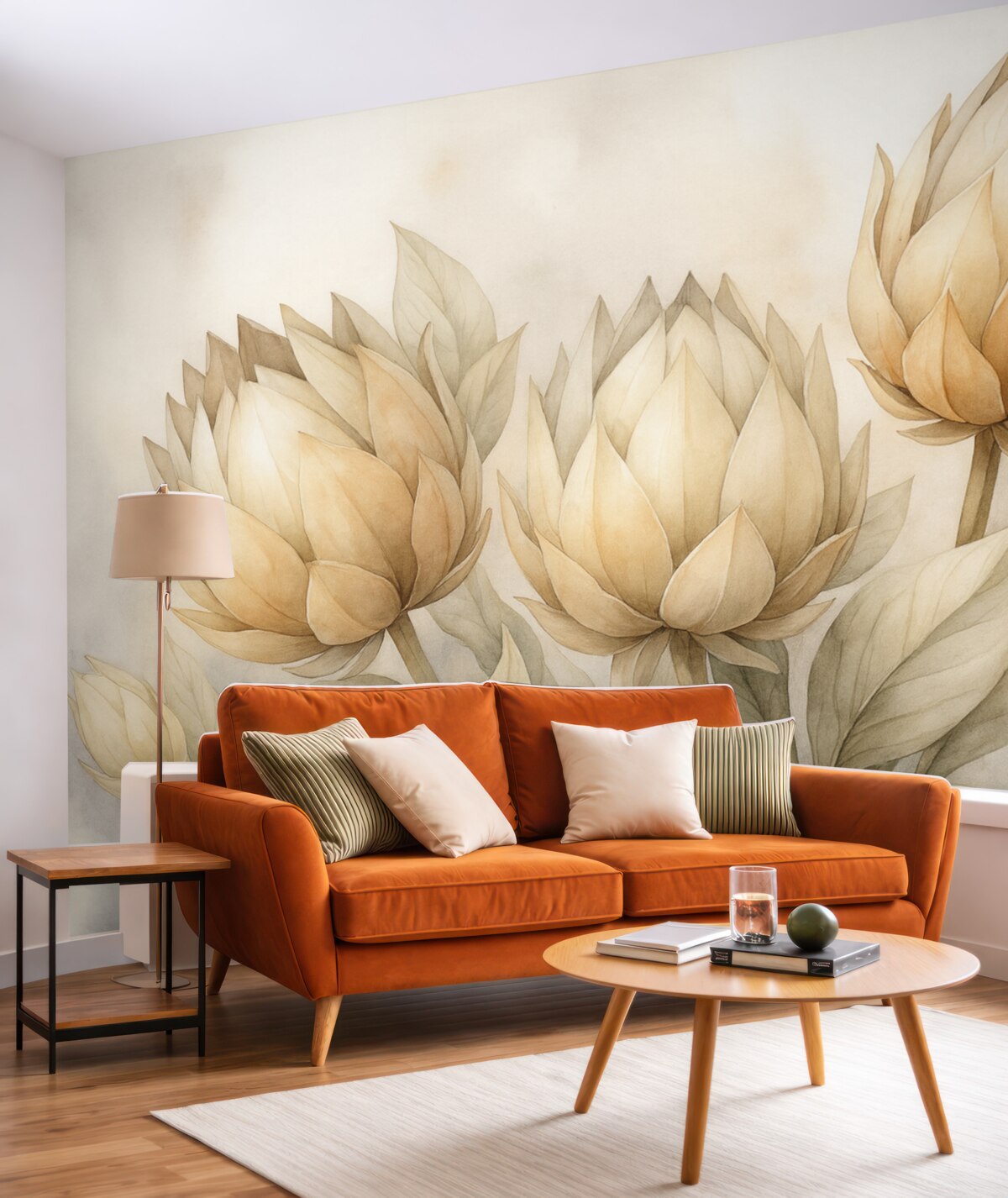 Fototapeta Akwarela naśladująca karczochy.