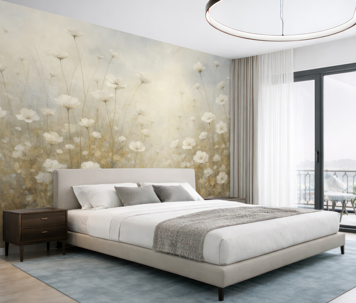 Fototapeta Betonowa ściana w rośliny w stylu grunge