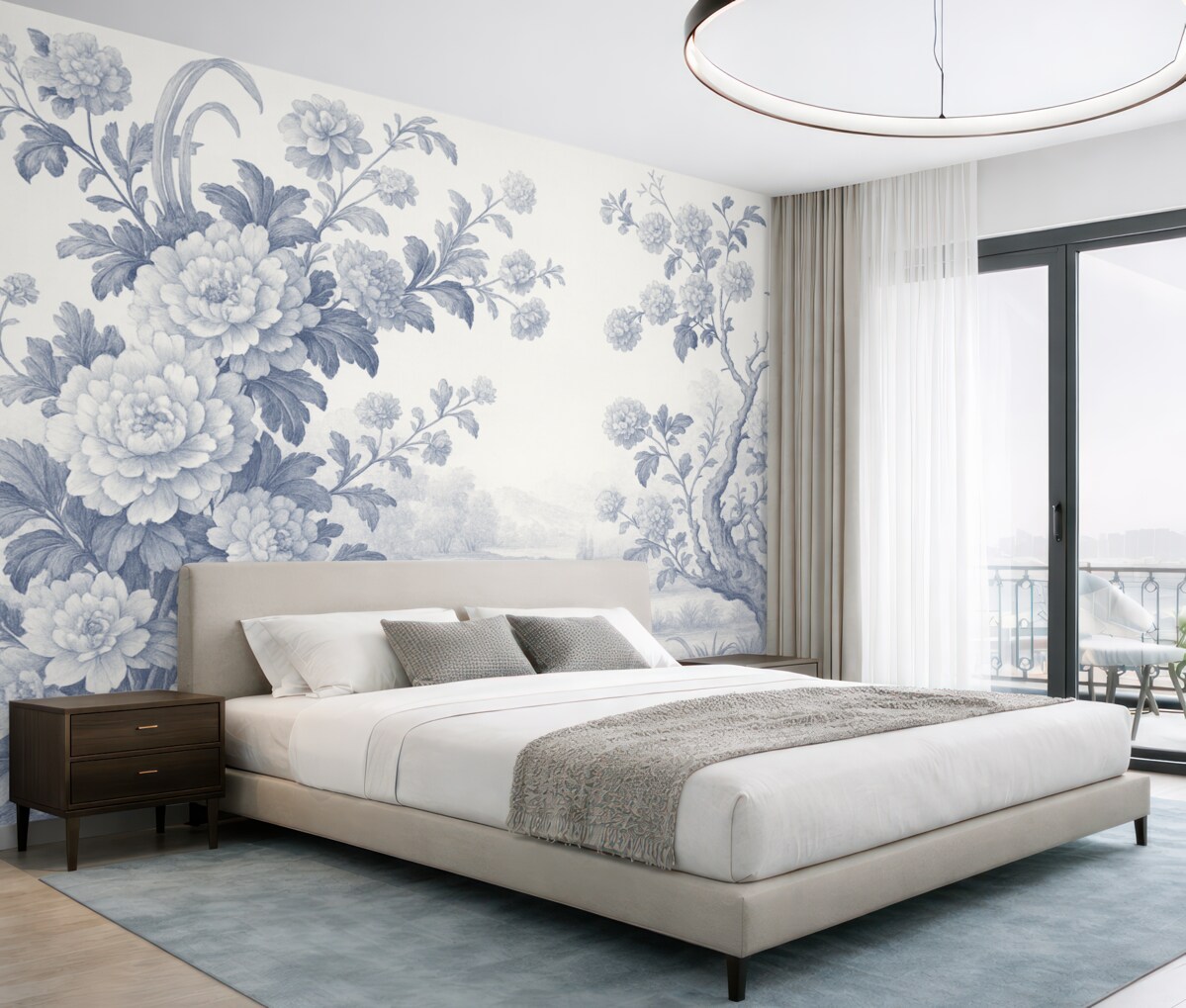 Fototapeta Ogród namalowany w monochromatycznych tonacjach.