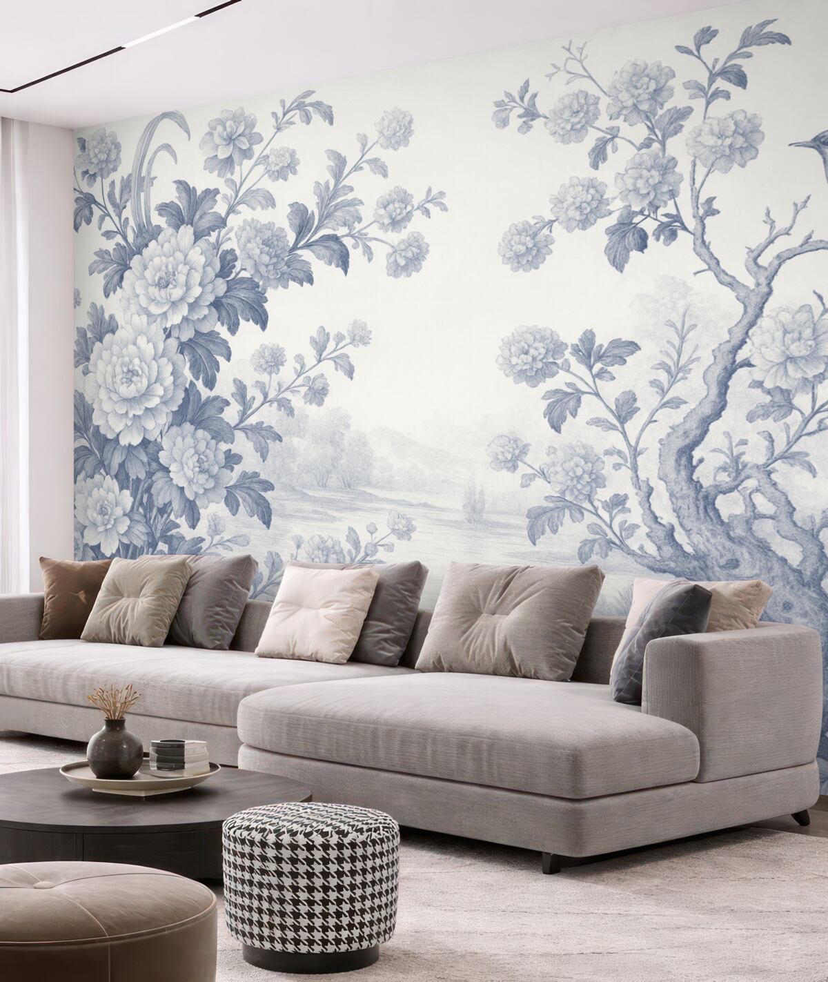 Fototapeta Ogród namalowany w monochromatycznych tonacjach.