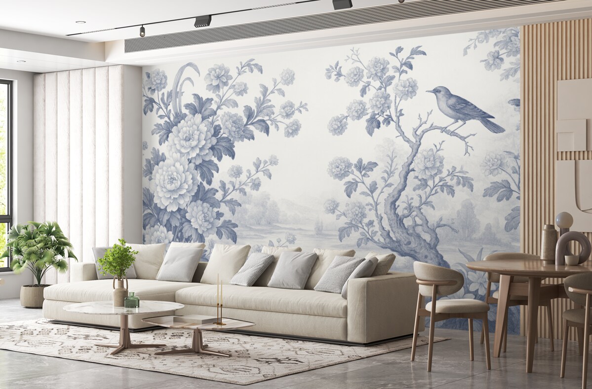 Fototapeta Ogród namalowany w monochromatycznych tonacjach.