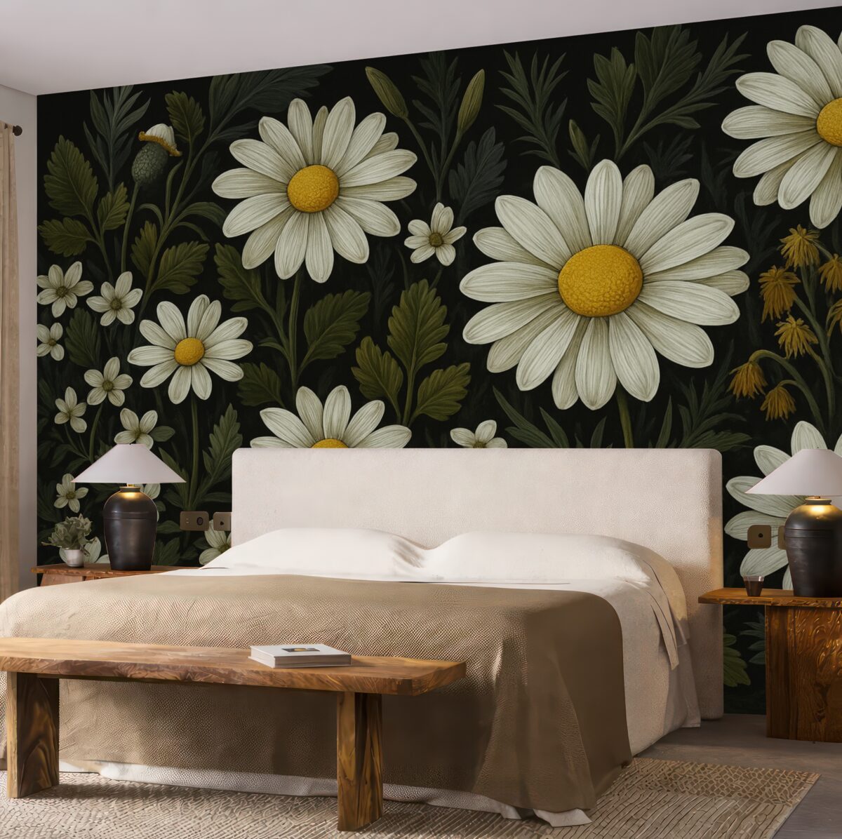 Fototapeta Ogród stokrotek w malarskiej formie.