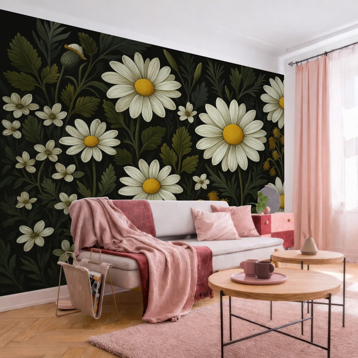 Fototapeta Ogród stokrotek w malarskiej formie.