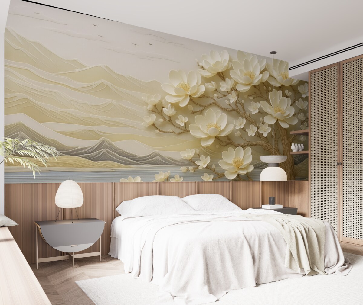 Fototapeta Abstrakcyjny las przy rzece.