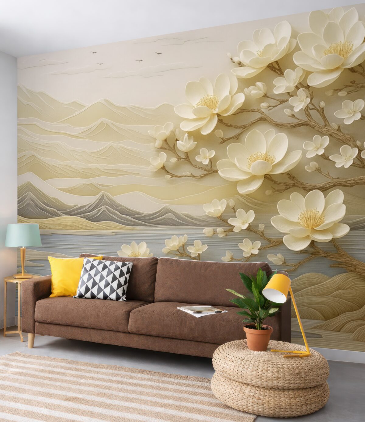 Fototapeta Abstrakcyjny las przy rzece.