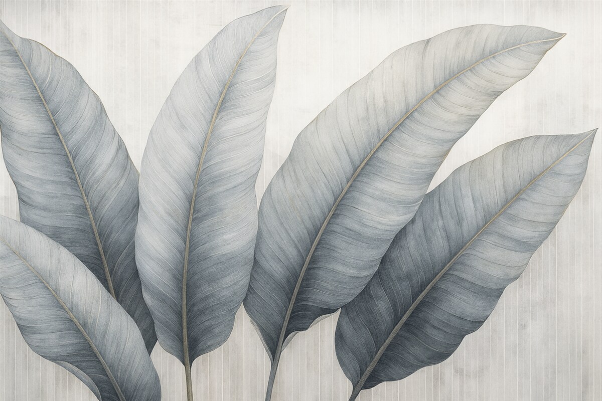 Fototapeta Wielkie liście na ścianie.