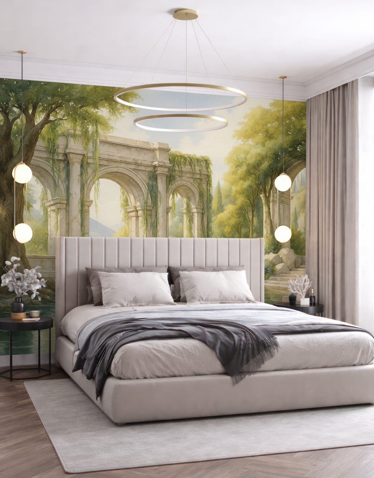 Fototapeta Obraz przedstawiający krajobraz w technice olejnej.