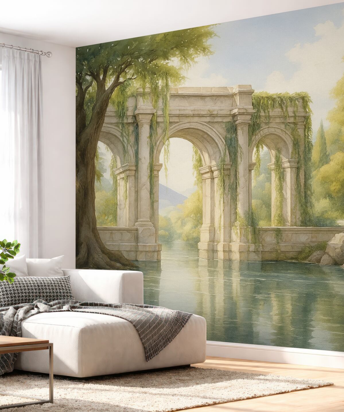 Fototapeta Obraz przedstawiający krajobraz w technice olejnej.