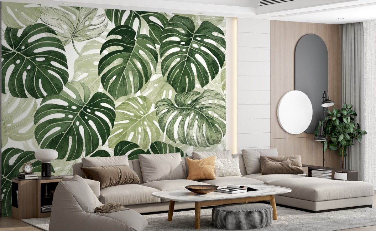 Fototapeta Liście Monstery w formie graficznej.