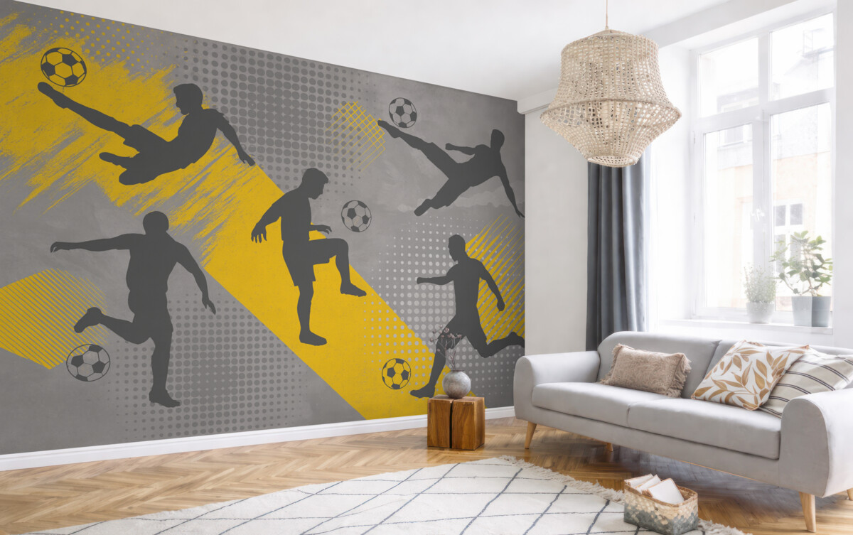 Fototapeta Postacie zawodników na abstrakcyjnym tle.