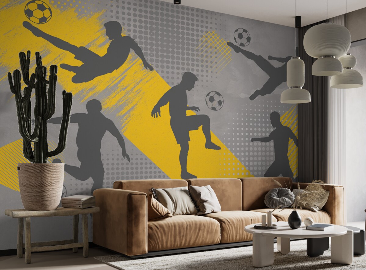 Fototapeta Postacie zawodników na abstrakcyjnym tle.