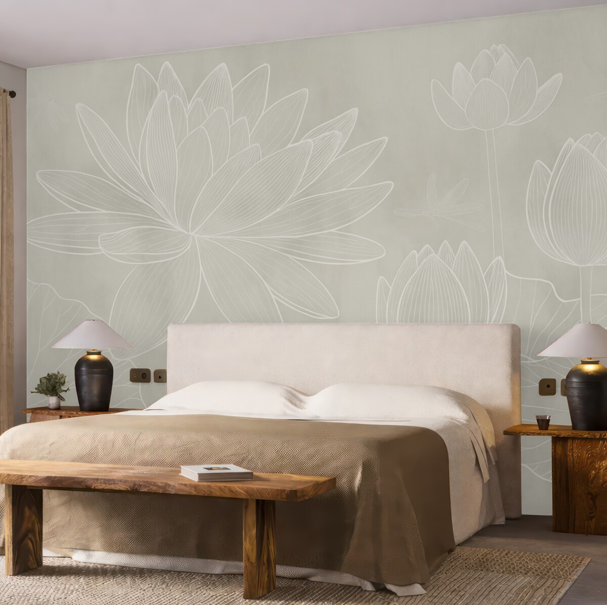 Fototapeta Kwiaty lotosu oraz geometria