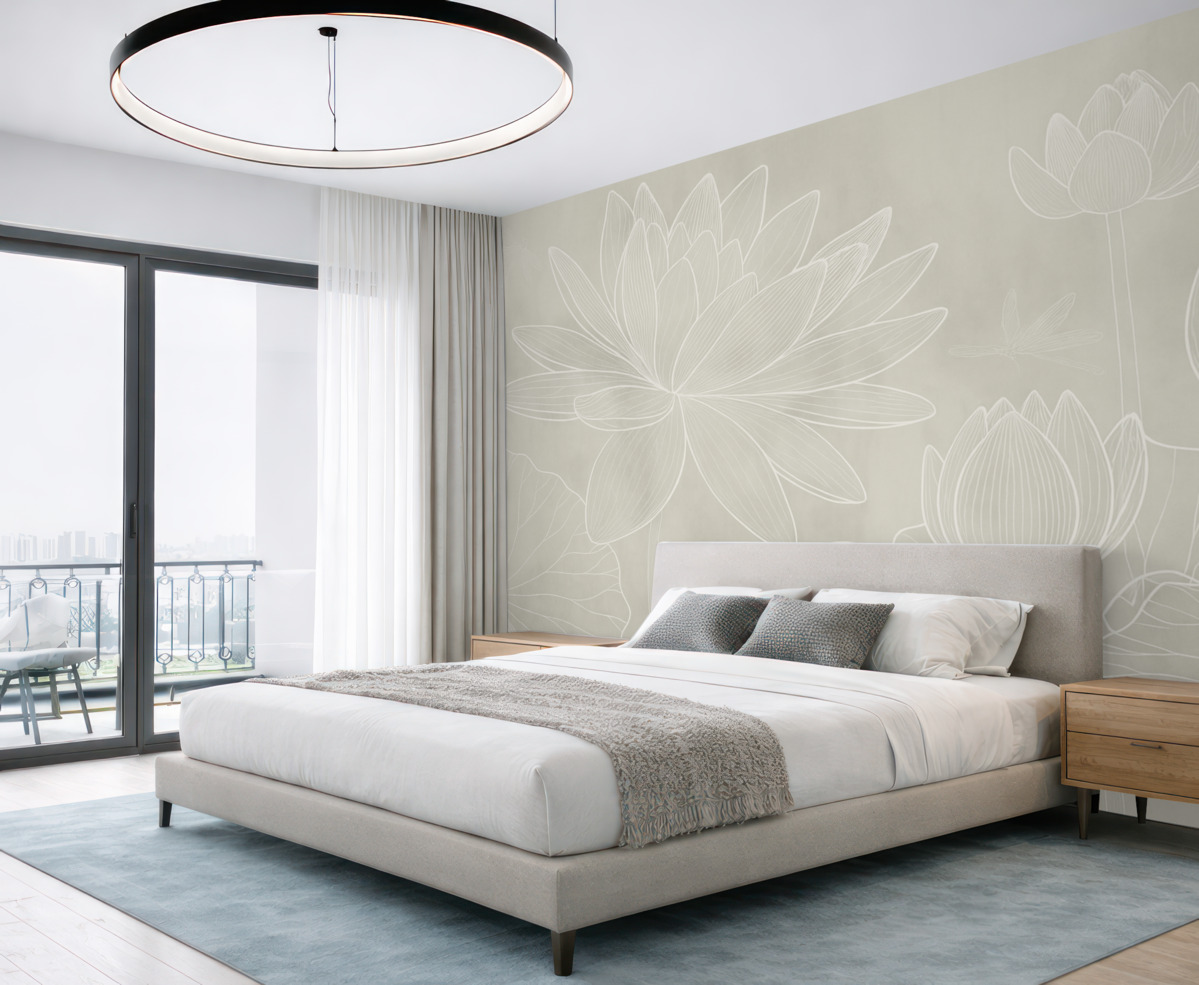 Fototapeta Kwiaty lotosu oraz geometria