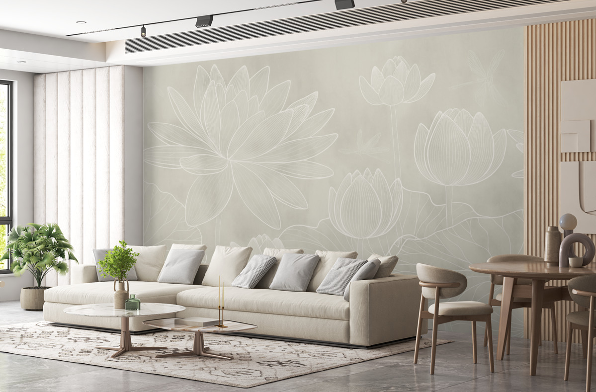 Fototapeta Kwiaty lotosu oraz geometria