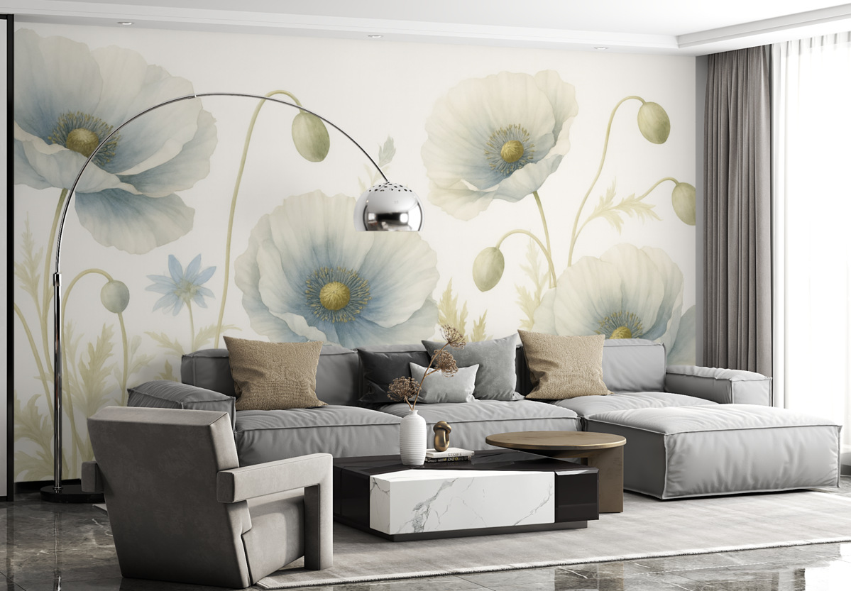 Fototapeta Kwiaty w odcieniu niebieskim.