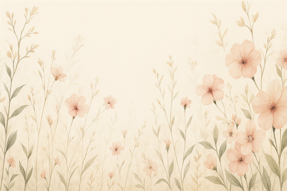 Fototapeta Kwiaty polne z kwiatami brzoskwiniowymi.