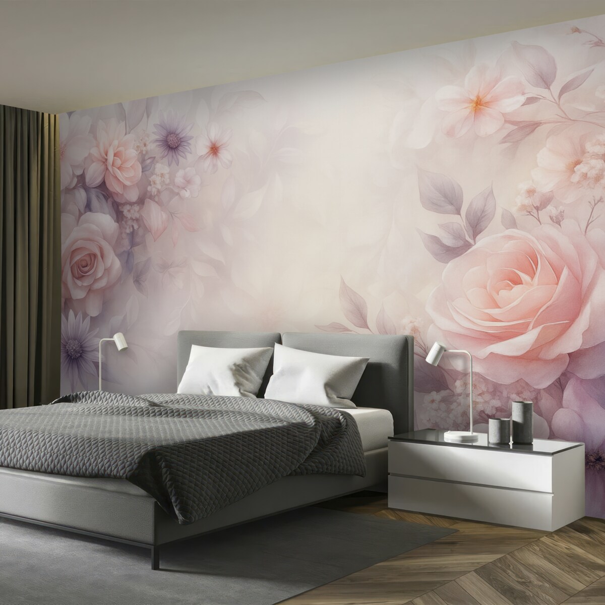 Fototapeta Subtelne róże w odcieniach różowym i perłowym.