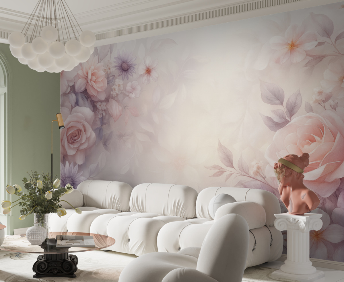 Fototapeta Subtelne róże w odcieniach różowym i perłowym.