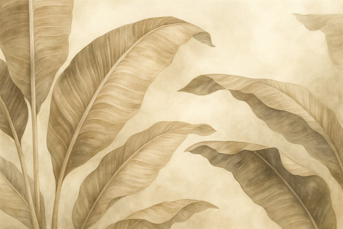 Fototapeta Liście w klimacie retro.