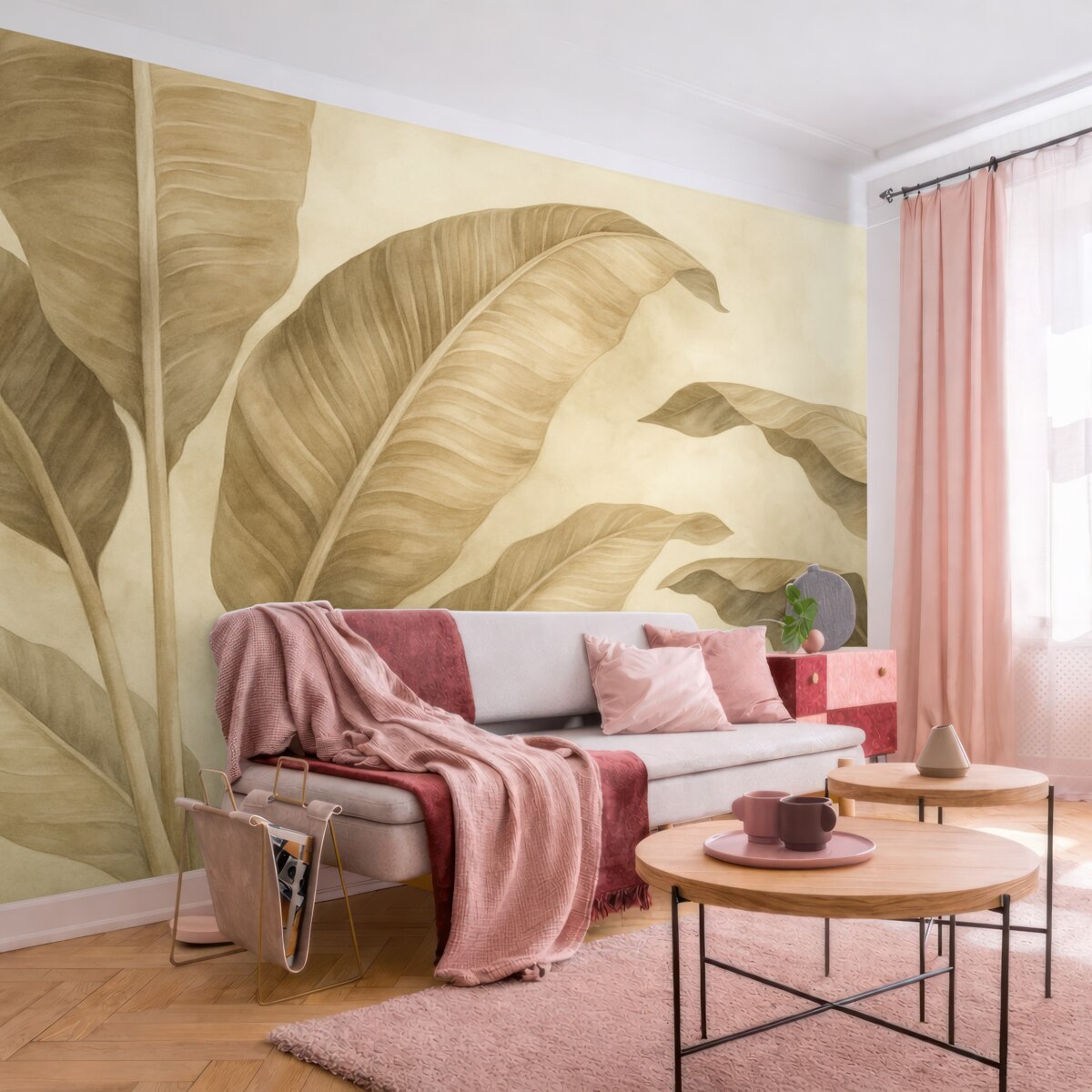 Fototapeta Liście w klimacie retro.