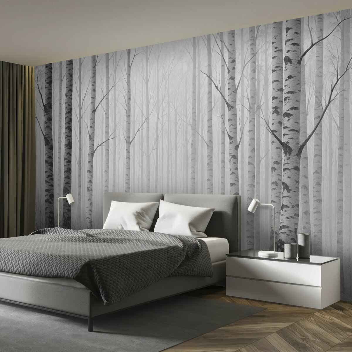 Fototapeta Brzozowy las.