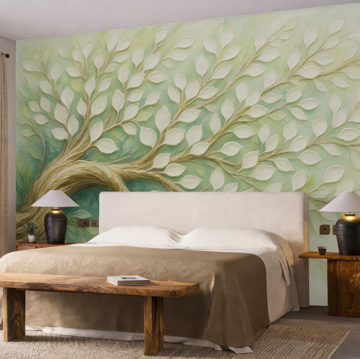 Fototapeta Abstrakcyjne ruchy pędzla naśladujące drzewa.