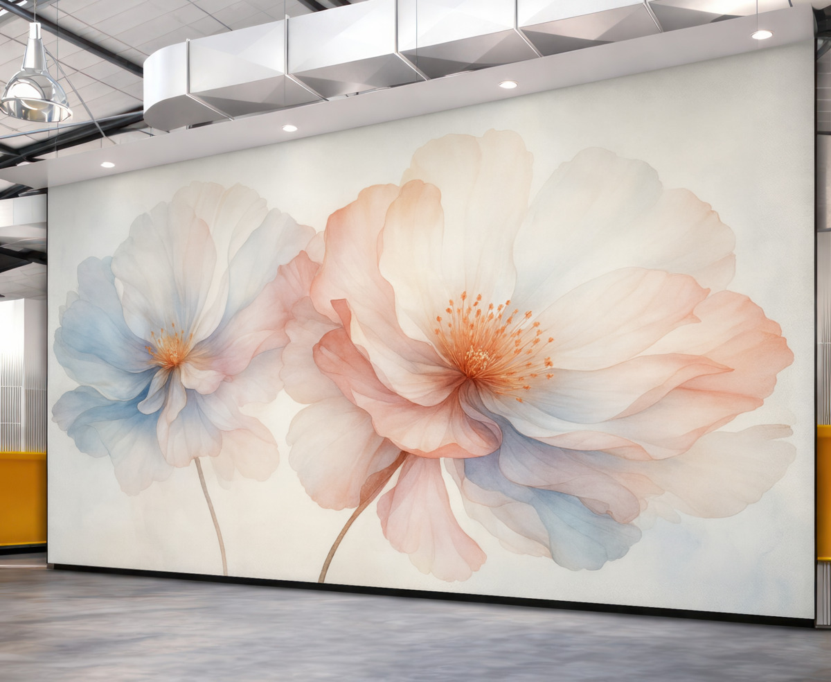 Fototapeta Dwa kwiaty przypominające akwarelę.