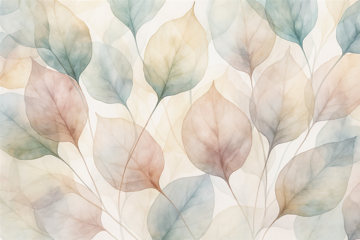Fototapeta Abstrakcyjne liście naśladujące akwarelę.