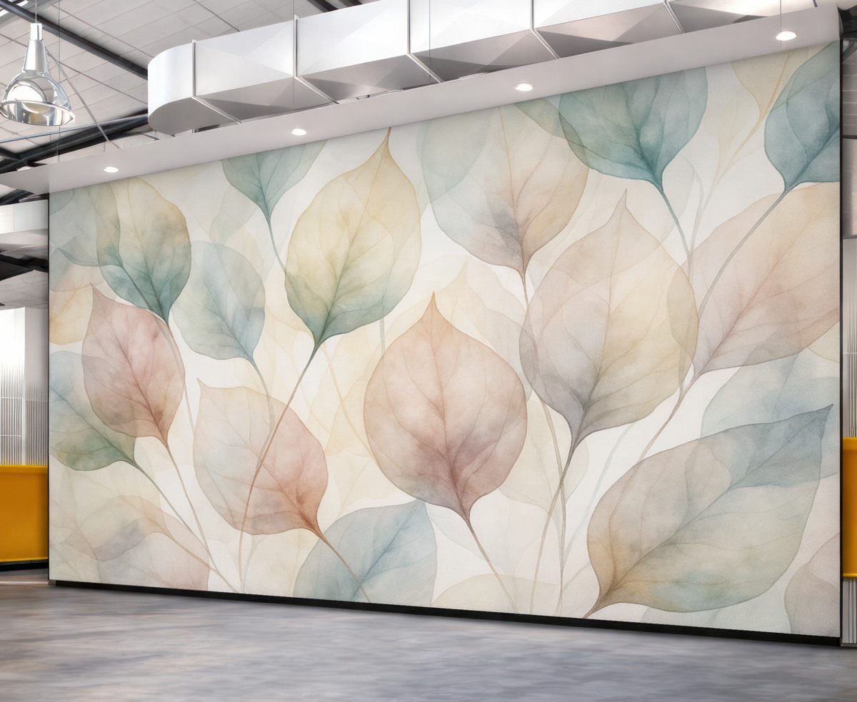 Fototapeta Abstrakcyjne liście naśladujące akwarelę.